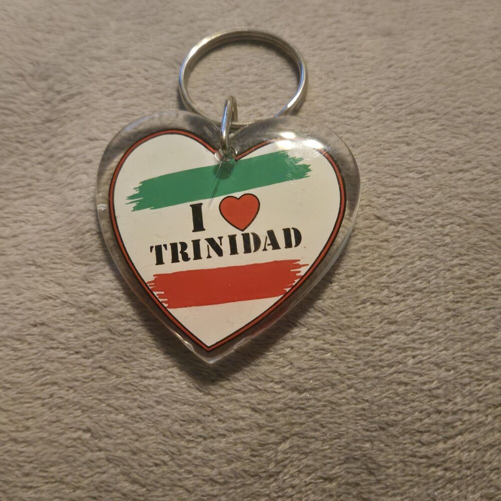 I Love Trinidad and Heart Keychain